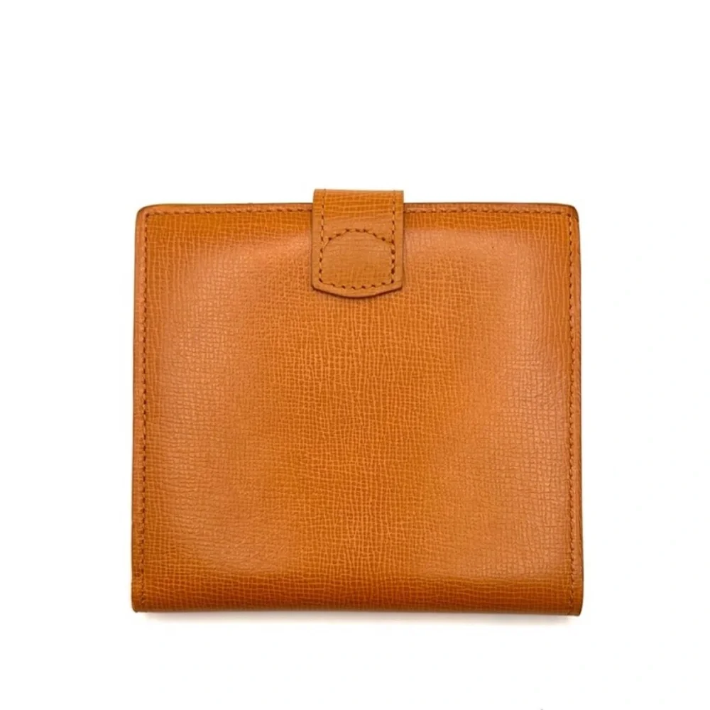 Authentic Christian Dior CD Logo Vintage Bifold Tan Leather Wallet